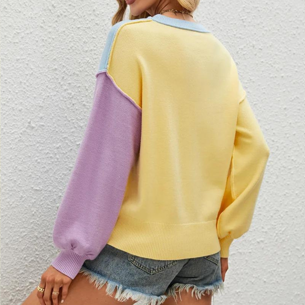 Chloé | Pull à Blocs de Couleurs pour Femmes